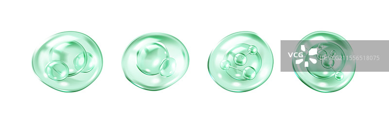 胶原蛋白分子在气泡内弹跳图片素材