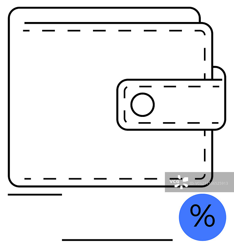极简风格的钱包，带有代表折扣的图标图片素材