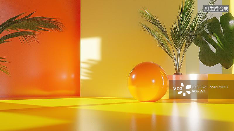 【AI数字艺术】橙色电商背景图片素材