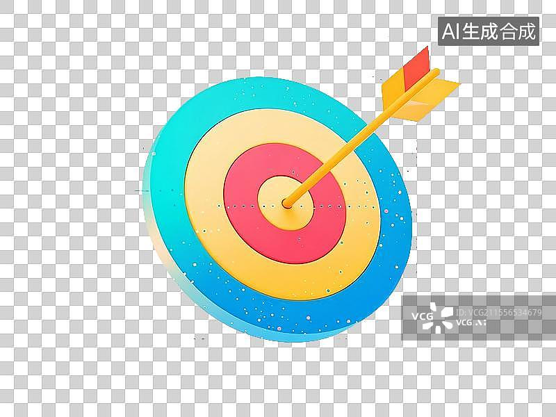 【AI数字艺术】箭靶目标2.5d矢量元素图标图片素材