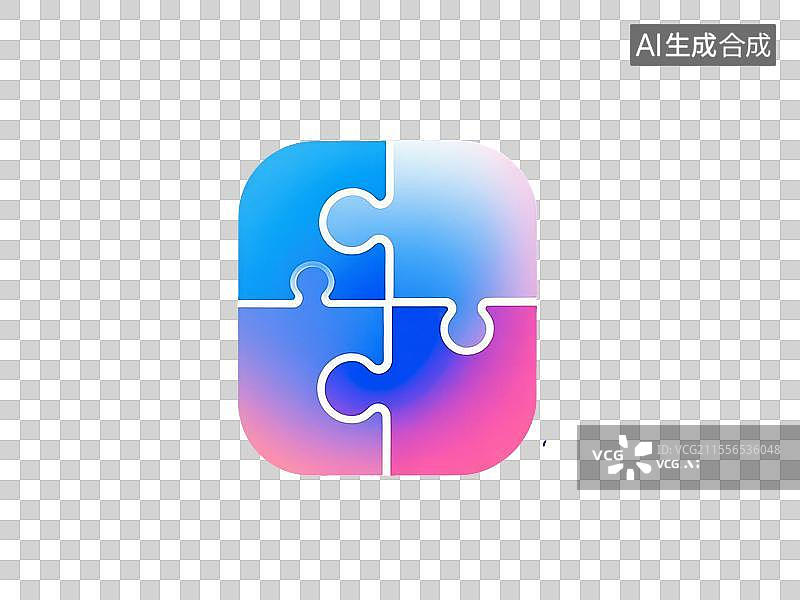 【AI数字艺术】拼图图标图片素材