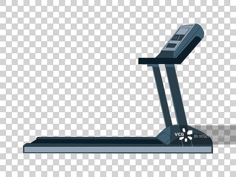 健身房跑步机健身器械扁平风插画免扣元素图片素材