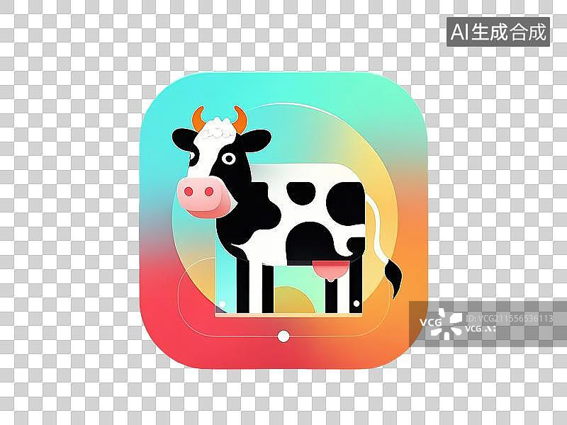 【AI数字艺术】农场奶牛图标图片素材