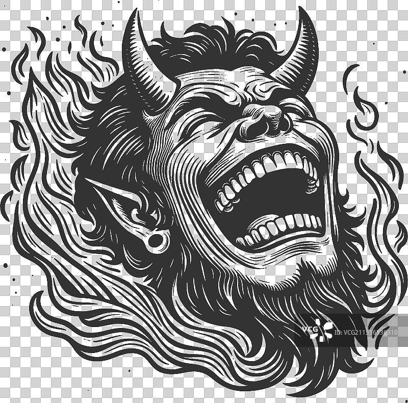 恶魔般的身影在大笑图片素材