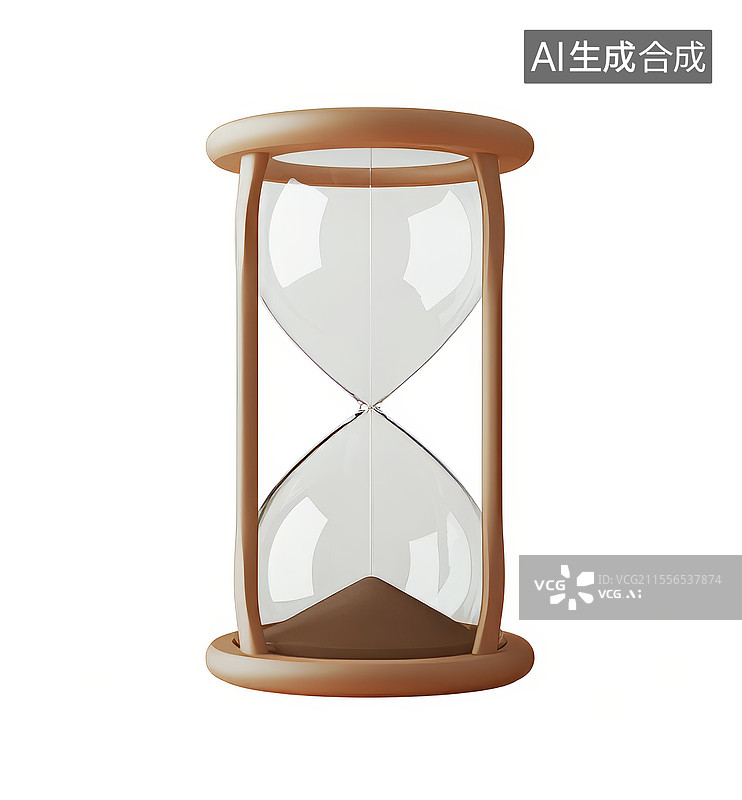 【AI数字艺术】白色背景下沙漏特写图片素材