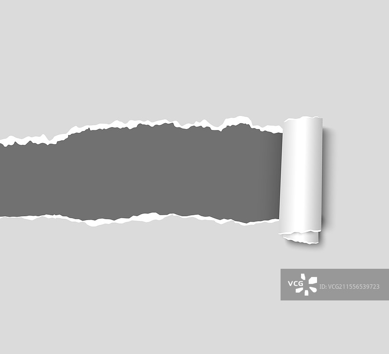 白色撕裂的纸卷在撕裂的纸上图片素材