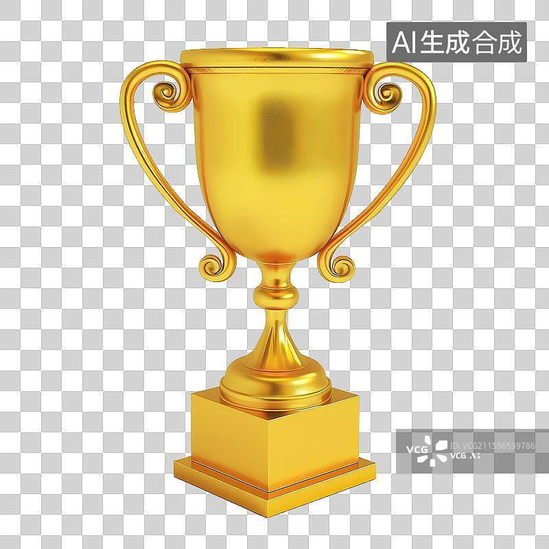 【AI数字艺术】3D奖杯第一获胜优秀，3D免扣元素图片素材
