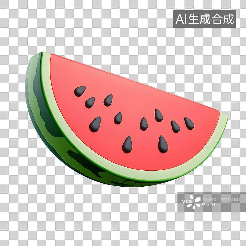【AI数字艺术】3D西瓜元素图片素材