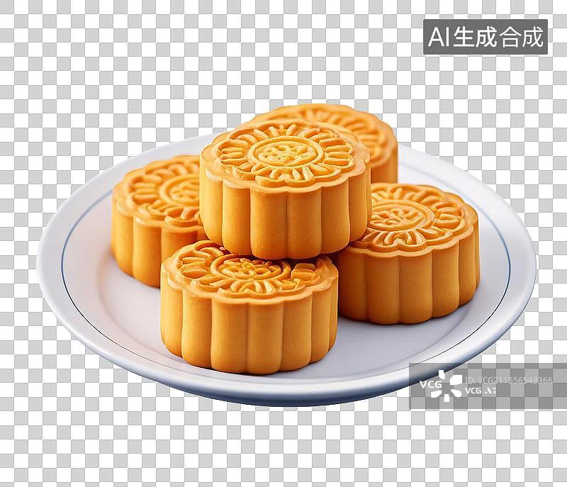 【AI数字艺术】3D中秋节月饼元素图片素材