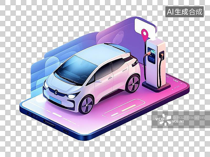 【AI数字艺术】电动汽车和充电站图标图片素材