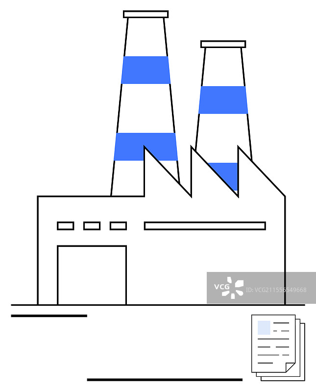带有烟囱和文件的工业建筑图片素材