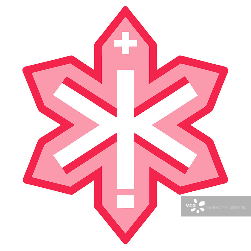 医疗符号生命之星几何设计红色图片素材