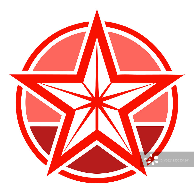 红色星形符号圆形徽章大胆几何图形图片素材