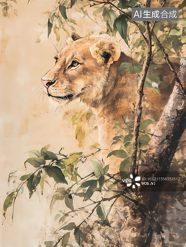 【AI数字艺术】丛林狮王图片素材