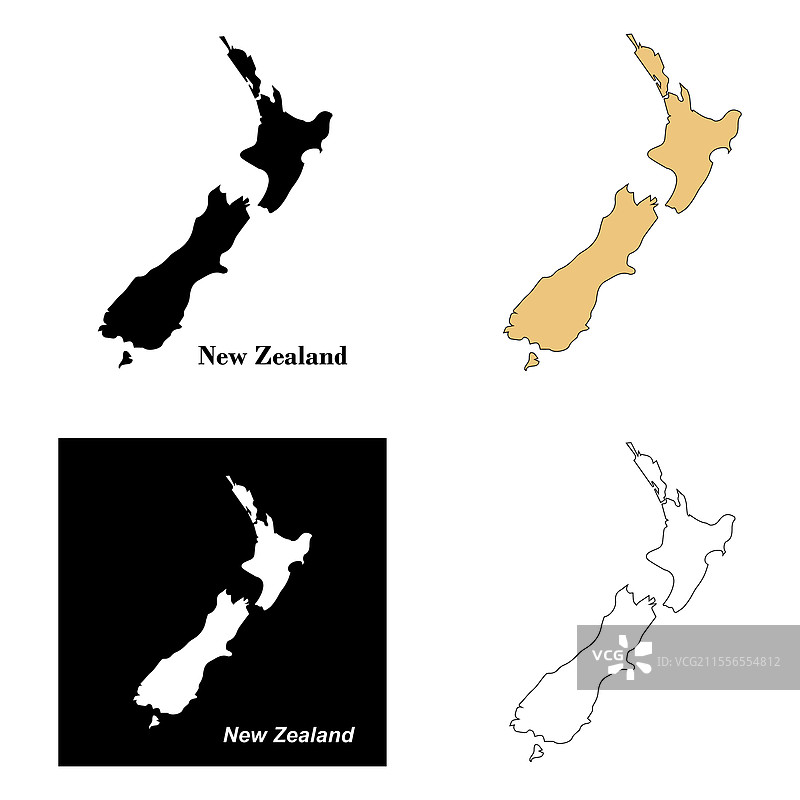 新西兰地图图标设计图片素材