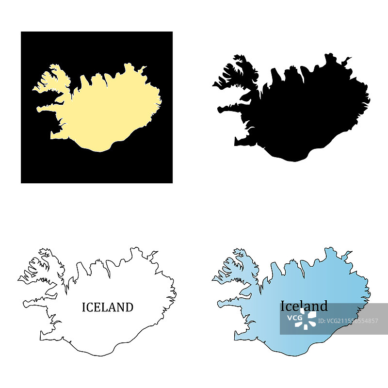 冰岛地区地图图标设计图片素材
