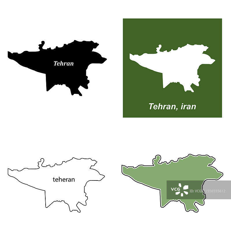 德黑兰，伊朗首都的地图图片素材