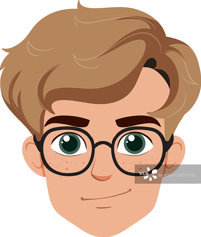 一个戴眼镜的微笑年轻男子图片素材