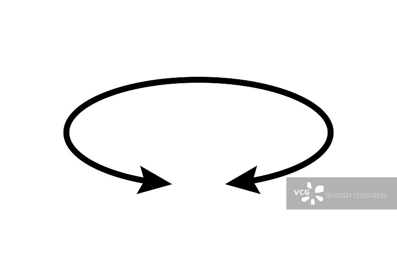 椭圆形双箭头图标椭圆轨道线图片素材