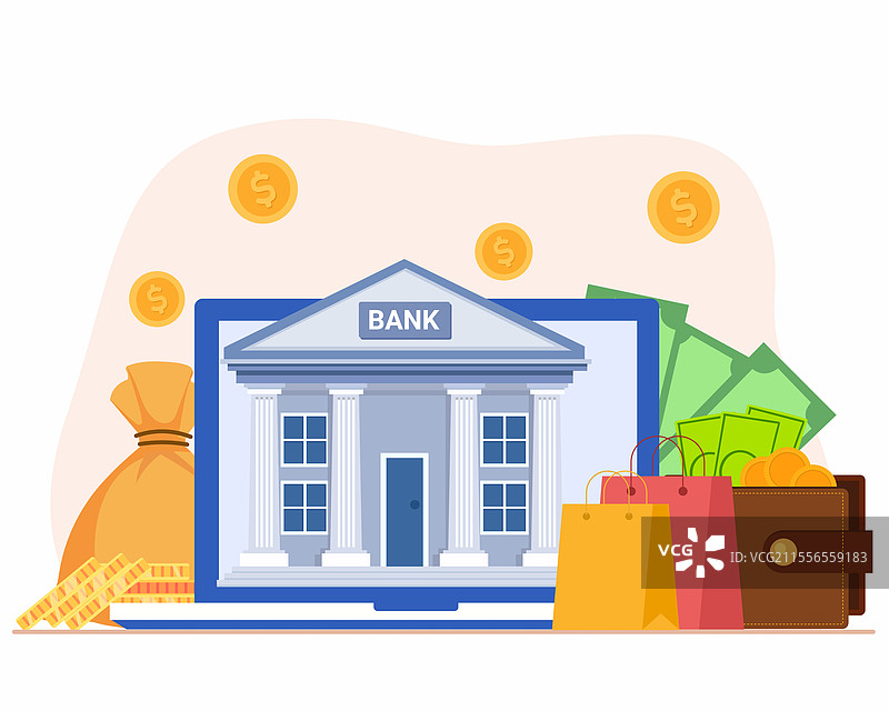 使用计算机进行移动网银在线支付图片素材