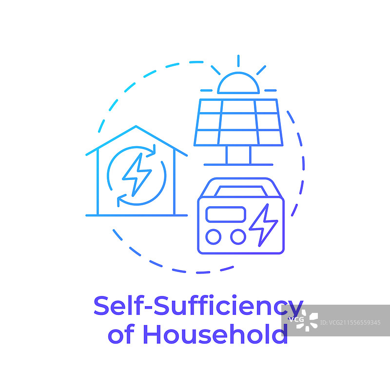 家庭自给自足蓝色渐变概念图片素材