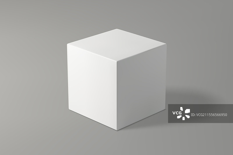 灰色渐变背景上的白色立方体图片素材