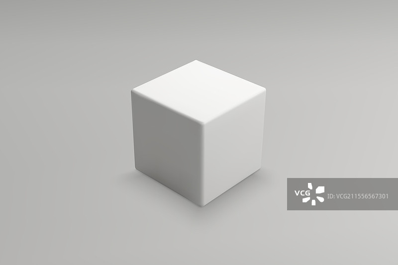 灰色渐变背景上的白色立方体图片素材
