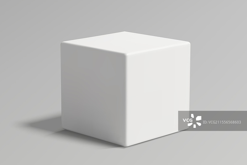 灰色渐变背景上的白色立方体图片素材