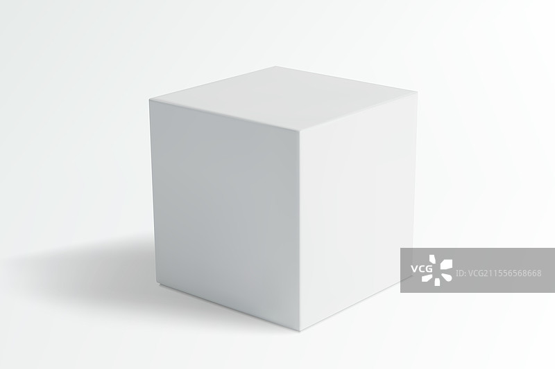 灰色渐变背景上的白色立方体图片素材