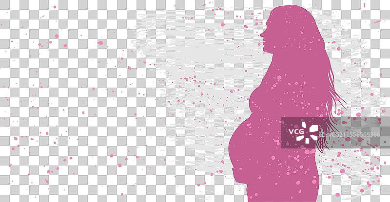 母亲节孕妇剪影图片素材