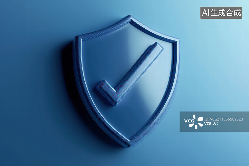 【AI数字艺术】一个盾牌形状的标志，背景是深蓝色的纹理墙面。图片素材