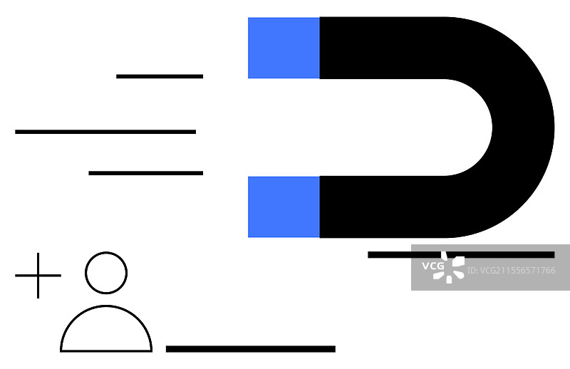 吸引力概念与磁力吸引的图示图片素材