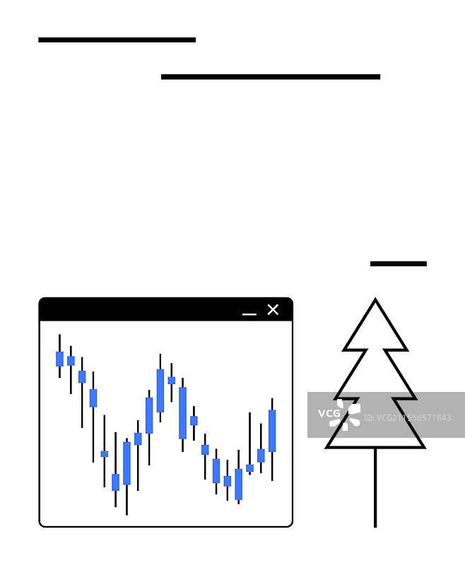 窗户屏幕上的金融市场图表图片素材