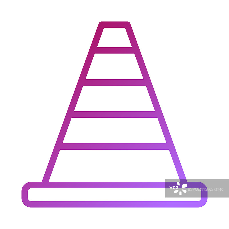 渐变交通锥图标简约符号图片素材