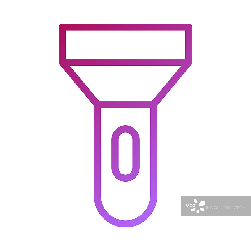 圆形形状的渐变手电筒图标图片素材