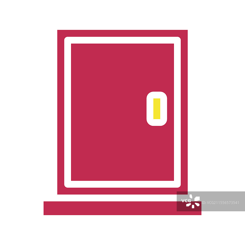 一扇简单的红色关闭的门的图形图片素材