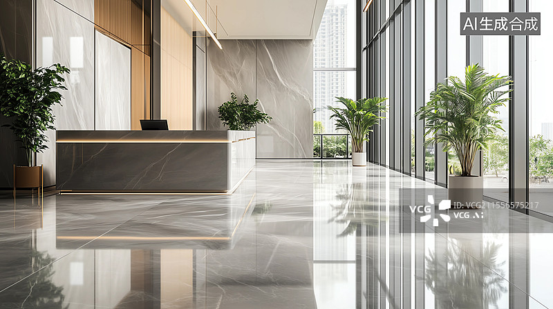 【AI数字艺术】奢华酒店前台接待处图片素材