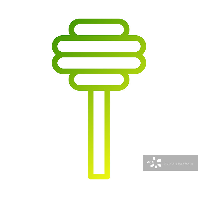 绿色渐变的蜂蜜勺图标，适用于食品相关主题图片素材