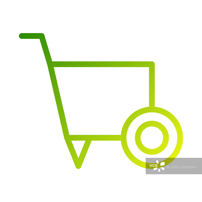 渐变绿色的购物车图标图片素材