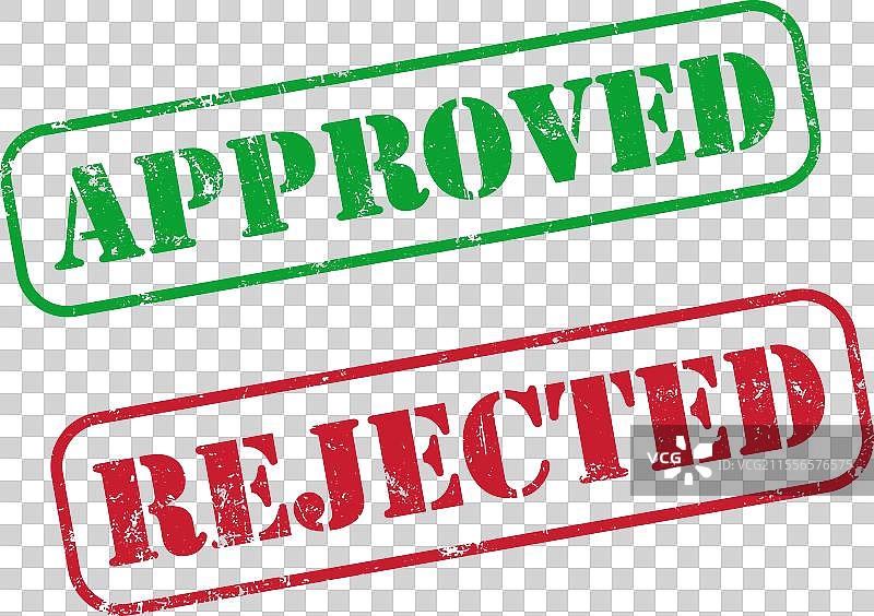 批准和拒绝的橡皮图章设计图片素材