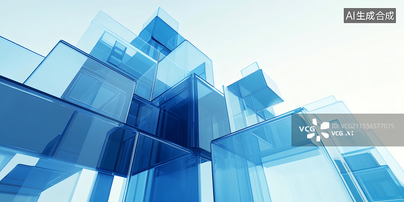 【AI数字艺术】透明立方图片素材