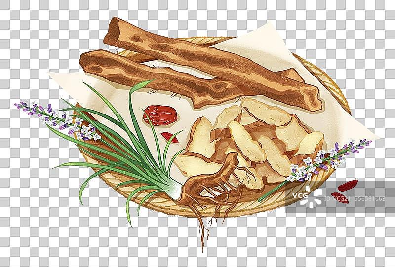 中国传统文化中医养生中草药药材医疗用品之知母图片素材