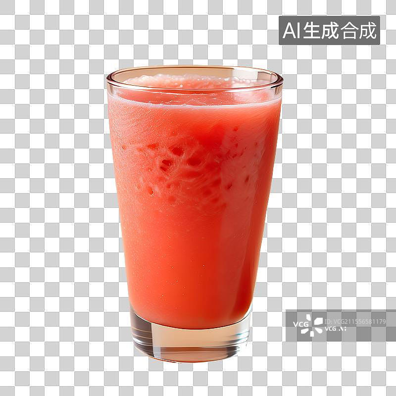 【AI数字艺术】3D渲染，一杯西瓜汁，水果茶，果汁饮料，夏天冷饮免抠元素图片素材