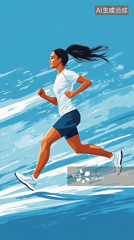 【AI数字艺术】年轻人在开学季的运动会中奔跑，象征着学校生活的兴奋与活力，突出青春、决心图片素材