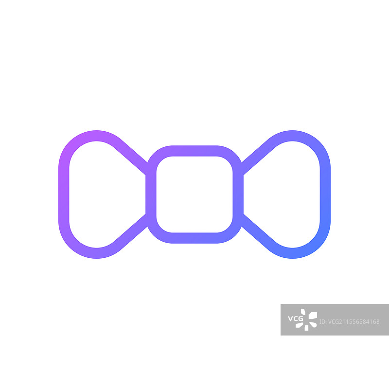 白色背景上的渐变轮廓领结图标图片素材