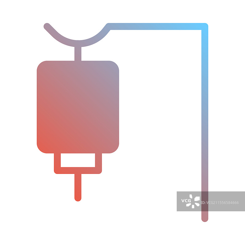 白色背景上的渐变输液袋图标图片素材