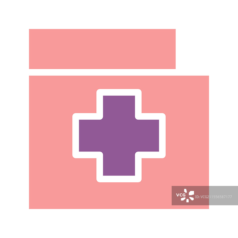 带有紫色加号图标的医疗文件夹图片素材