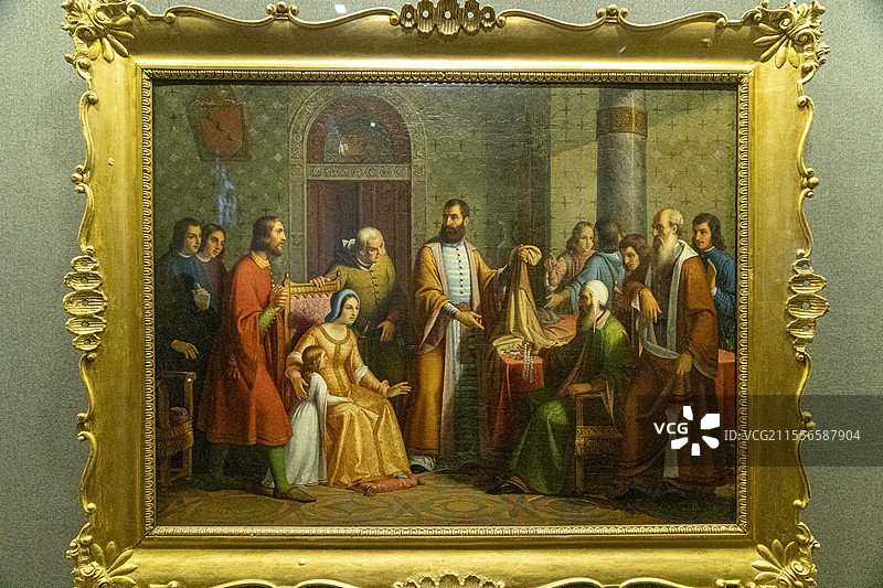 江苏省南京博物院“观天下—大明的世界”展：（意）莱昂纳多·加万尼 马可·波罗归来（1848年）图片素材