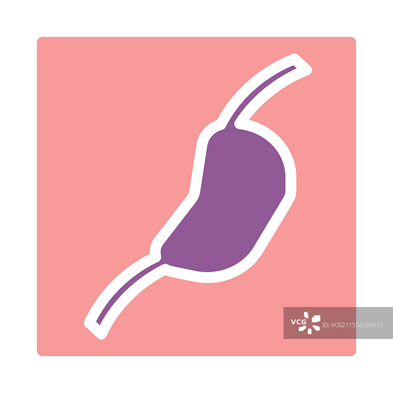 粉色背景上的紫色风格化胃部图片素材