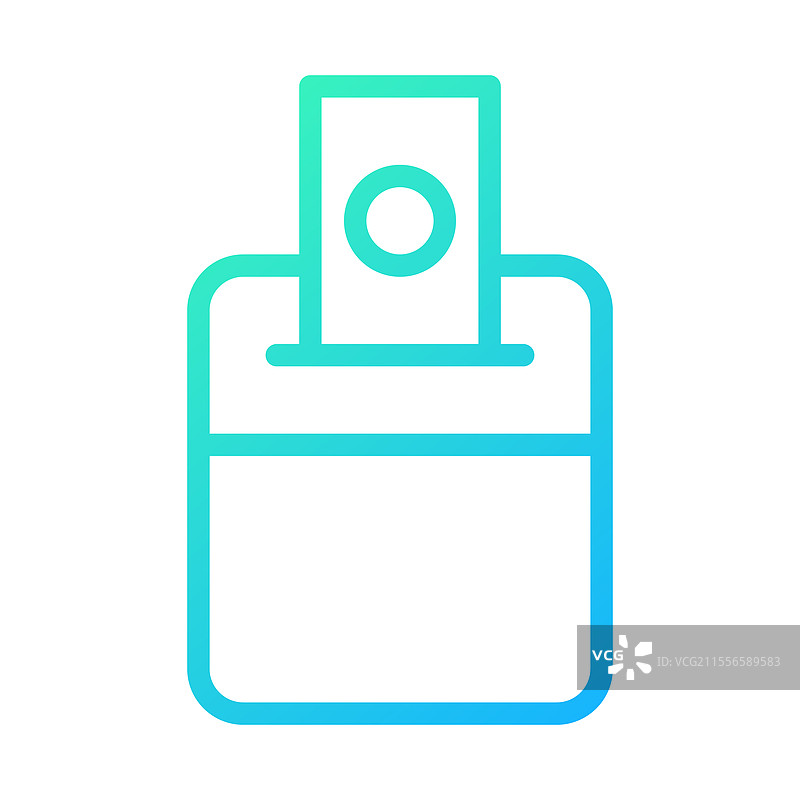 投票箱插入选票的渐变图标图片素材